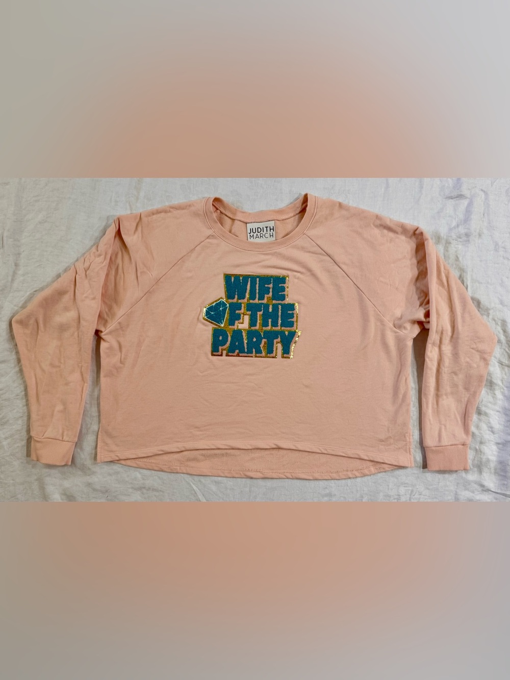 Judith March Wife of the Party Sequin Cropped Sweatshirt L/27” P2P